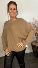 Trui Mandy met ruche Camel
