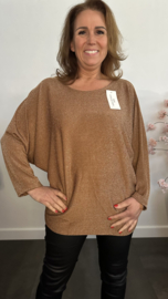 Top Lucy zilver sparkle Cognac
