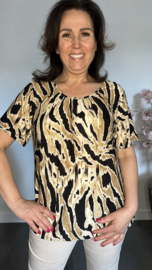Ballon shirt met elastiek Wild Tiger camel/ zwart