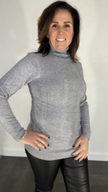 Gebreide coltrui met kabel grijs SALE