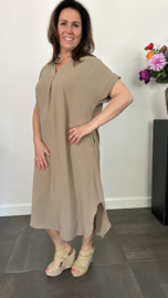 Jurk Maya +Size taupe