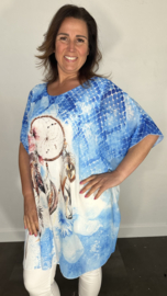 Voile blouse/ tuniek Mandela kobalt