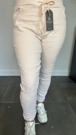 Joggjeans jacquard Nova roze /wit