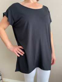 Shirt met koord zwart