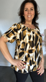 Ballon shirt met elastiek Panter Camel