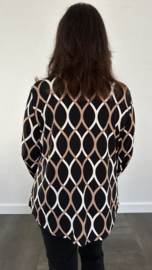 Stretch blouse travel elips zwart