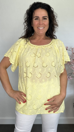 Broderie blouse Olivia Geel