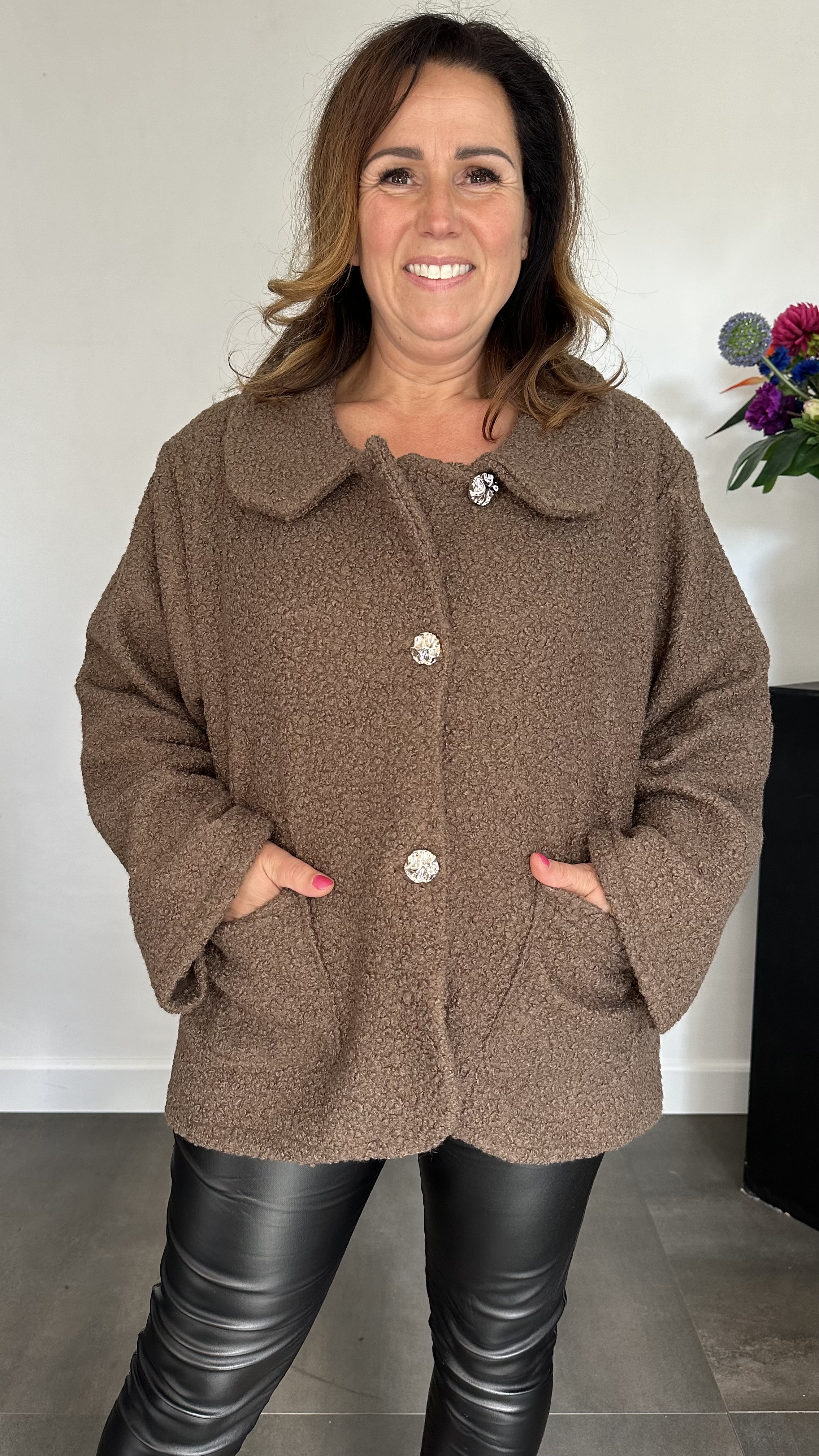 Boucle jasje taupe