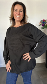 Sweater Custom +SIZE zwart