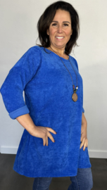 Tuniek baby rib met ketting kobalt