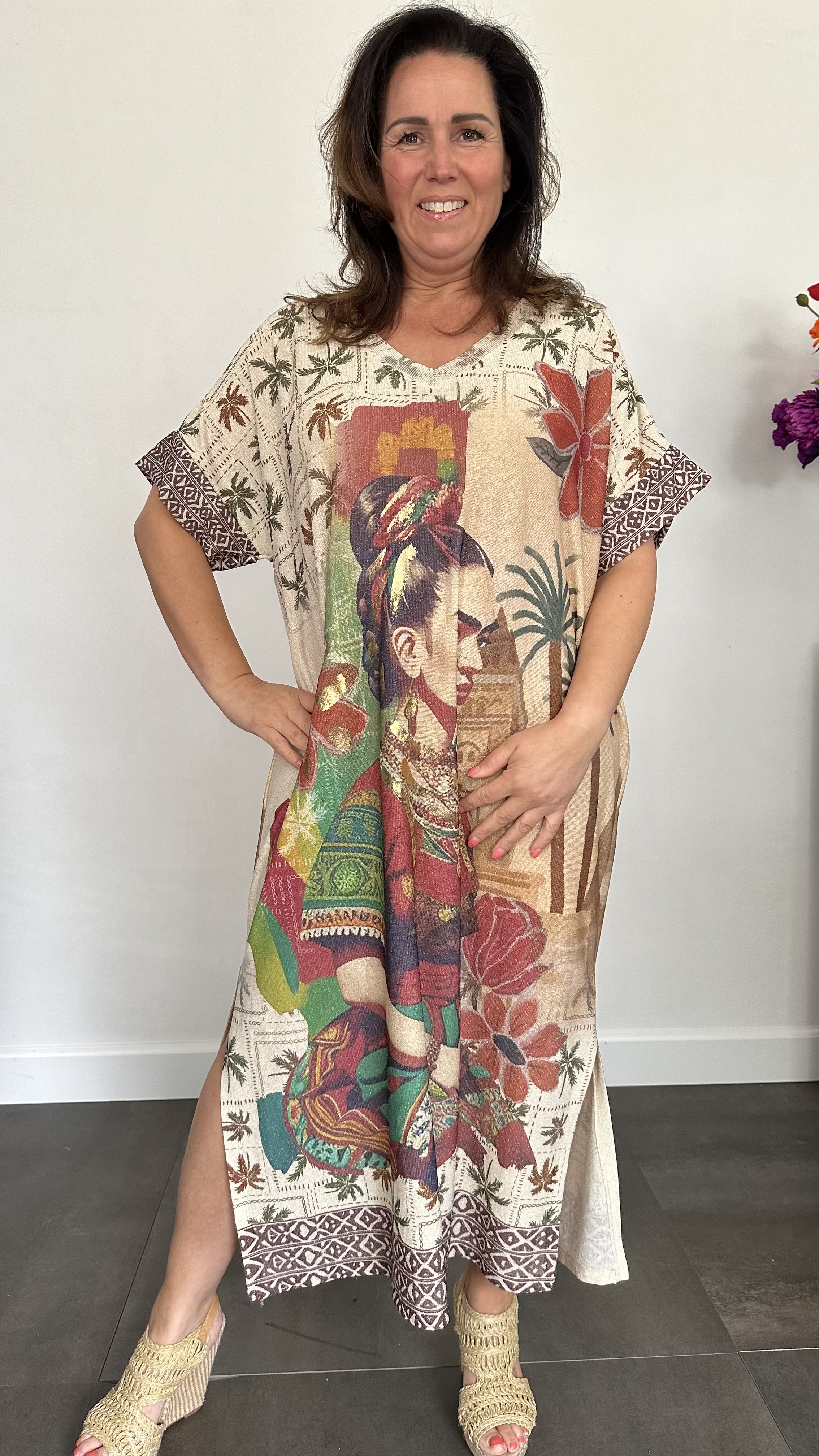 Jurk Inez palm +SIZE