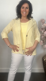 Opengewerkte blazer Geel