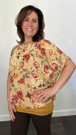 Blouse met boord roos mosterd