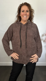 Velvet trui zilver glitter met capuchon Choco