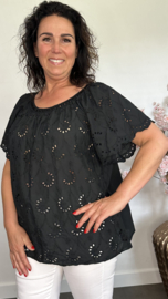 Broderie blouse Olivia Zwart