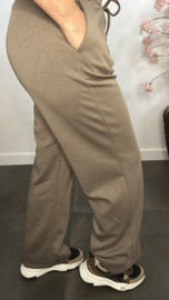 Palazzo broek Mirjam met siernaad Taupe