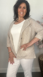Opengewerkte blazer Taupe
