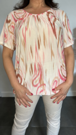 Ballon shirt met elastiek Sweet paisley pink