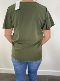 Blouse met knoop Silke army SALE