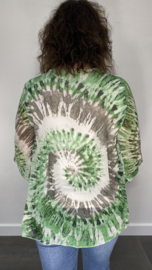 Voile blouse batik groen SALE