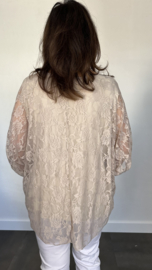Kanten blouse charlotte +SIZE zand SALE