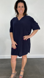 Tuniek / jurk Gina travel met pofmouw donker blauw