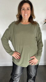 Ribbel shirt met knopen army