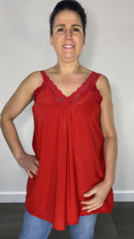 Hemd met kant travel rood