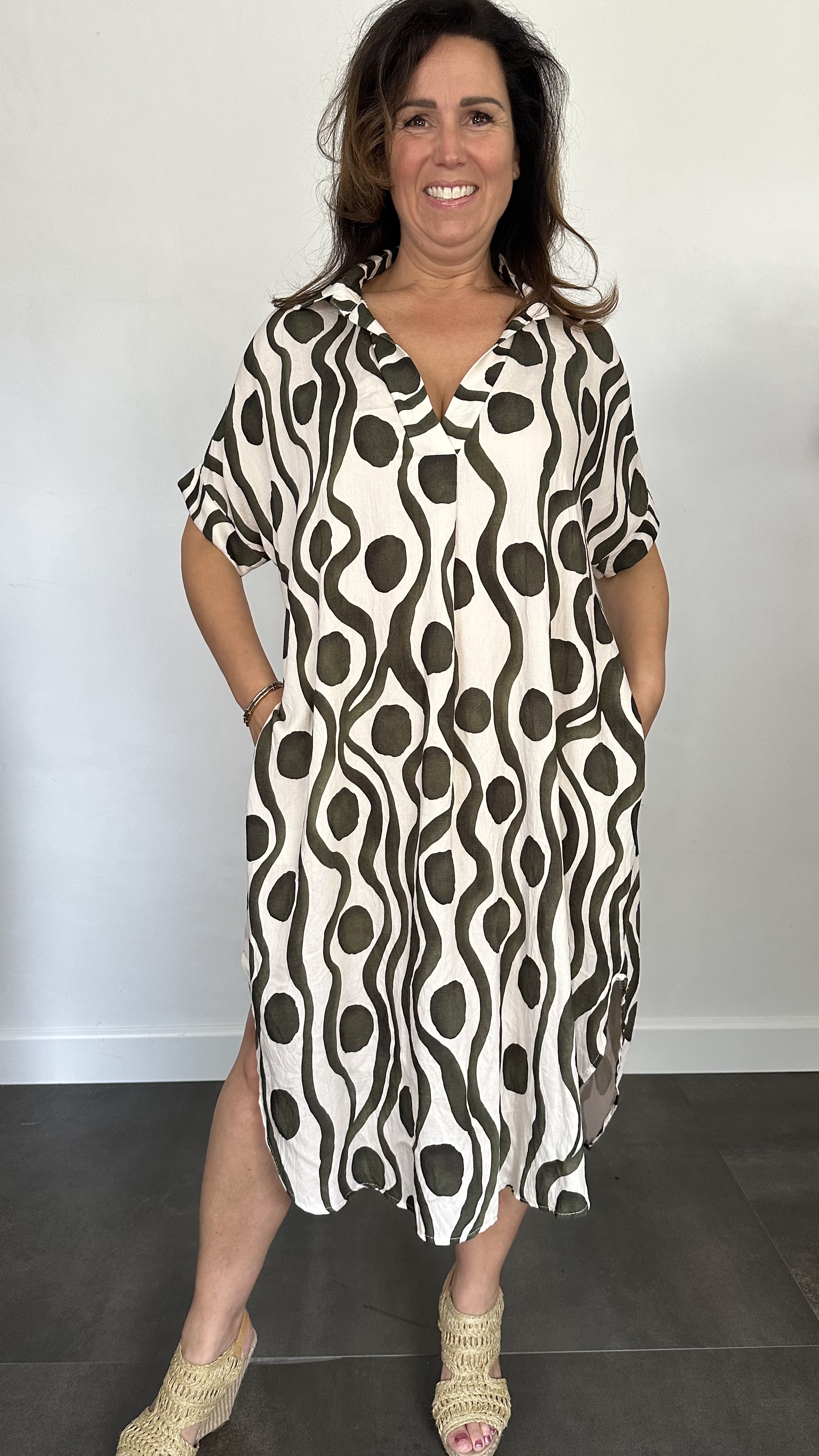Jurk Leya waves &spots +Size Army