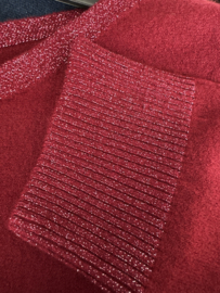 Fijn gebreide trui Sparkle met zakjes Bordeaux