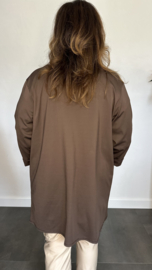 Vest travel met sjaalkraag bruin