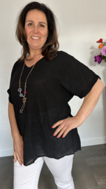 Shirt Lucy met ketting +Size zwart