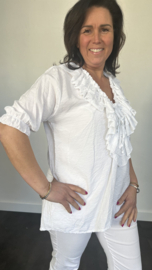 Blouse met ruche Sara wit