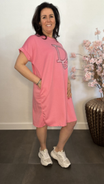 Sweaterdress Dianne bling Pink