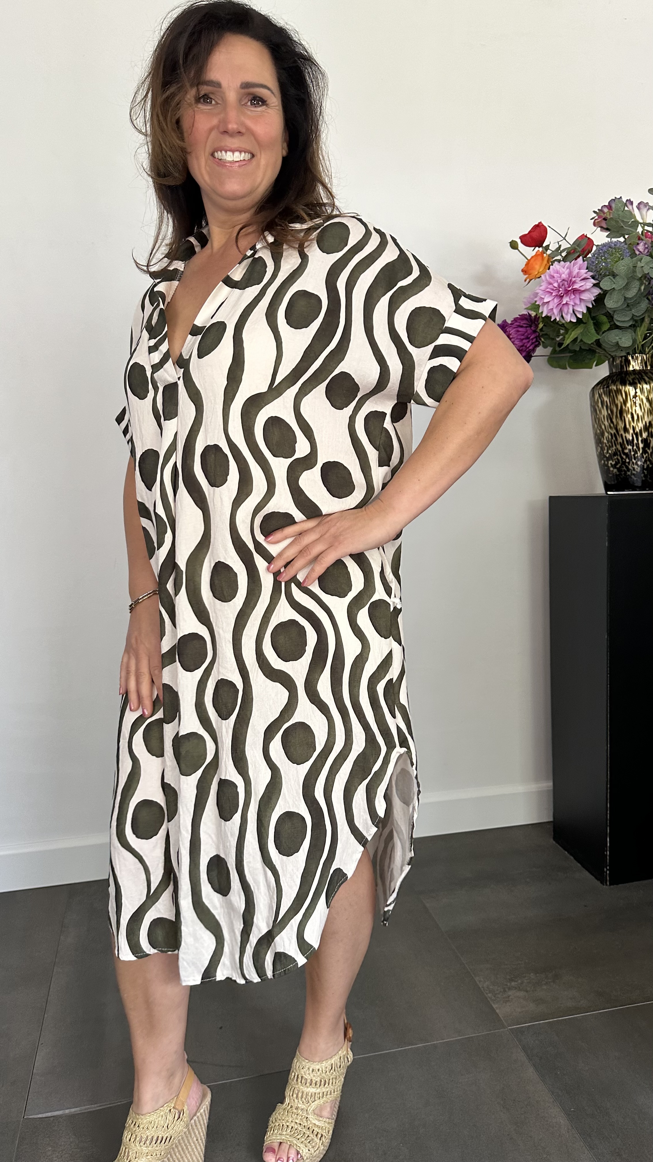Jurk Leya waves &spots +Size Army