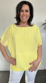 Blouse met boord korte mouw geel