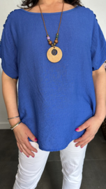 Shirt Nora kant +ketting Kobalt
