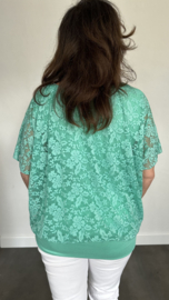 Blouse met boord KANT mint