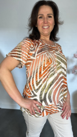 Ballon shirt met elastiek Snake mix oranje