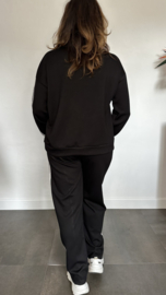 Comfy pak met dubbele bies zwart
