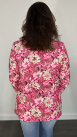Blazer gebloemd fuchsia
