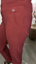 Tregging met fleece gevoerd en glitter detail Bordeaux