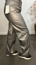 Lederlook broek G-smack "Wide leg" brons