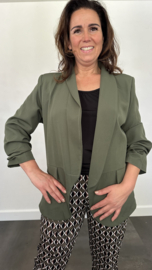 Blazer Marjan met gesmokte mouw army