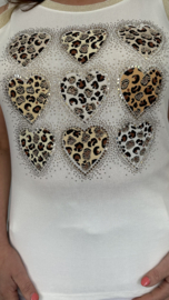 Mouwloze top panter love bling