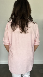Blouse met ruche Sara roze