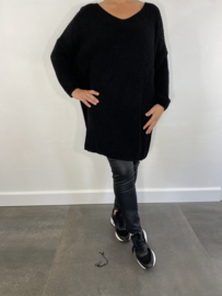 Grof gebreide oversized trui zwart