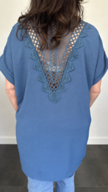 Shirt Lieke met kant +SIZE jeans blauw