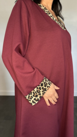 Sweaterdress panter +SIZE bordeaux SALE
