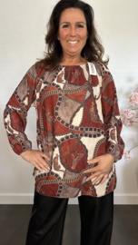 Blouse Panters en Chains Roestbruin